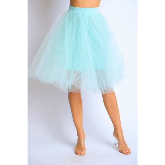 Women Princess Tulle Knee Length A Line Ballet Skirt Underskirt tutu skirt - Picture 2 of 4